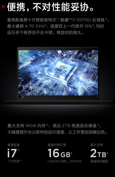 联想ThinkPad X1 Carbon 2020英特尔酷睿i7 14英寸轻薄笔记本电脑 高色域屏(十代i7 16G 512G)4G版(图2)